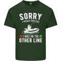 Funny Fishing Fisherman On the Other Line Mens Cotton T-Shirt Tee Top Forest Green
