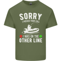 Funny Fishing Fisherman On the Other Line Mens Cotton T-Shirt Tee Top Military Green