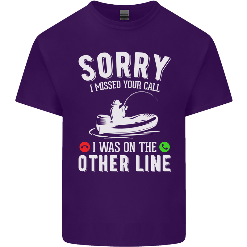 Funny Fishing Fisherman On the Other Line Mens Cotton T-Shirt Tee Top Purple