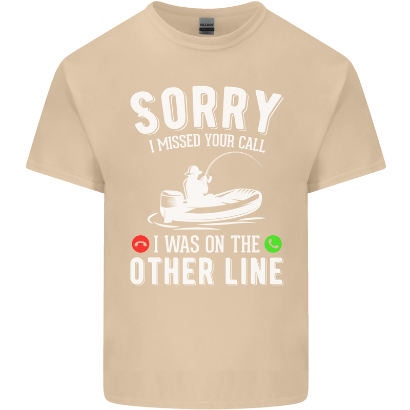 Funny Fishing Fisherman On the Other Line Mens Cotton T-Shirt Tee Top Sand