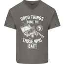 Funny Fishing Those Who Bait Fisherman Mens V-Neck Cotton T-Shirt Charcoal