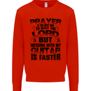 Funny Guitar Slogan Mens Sweatshirt Jumper Bright Red