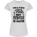 Funny Guitar Slogan Womens Petite Cut T-Shirt White