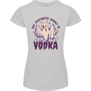 Funny Halloween Alcohol Vodka Spirit Ghost Womens Petite Cut T-Shirt Sports Grey