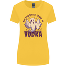 Funny Halloween Alcohol Vodka Spirit Ghost Womens Wider Cut T-Shirt Yellow