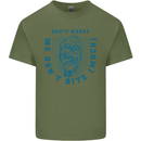 Funny Halloween Zombie We Dont Bite Much Mens Cotton T-Shirt Tee Top Military Green