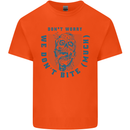 Funny Halloween Zombie We Dont Bite Much Mens Cotton T-Shirt Tee Top Orange