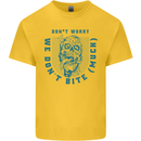 Funny Halloween Zombie We Dont Bite Much Mens Cotton T-Shirt Tee Top Yellow