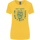 Funny Halloween Zombie We Dont Bite Much Womens Wider Cut T-Shirt Yellow
