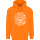 Funny Hipster Lion Childrens Kids Hoodie Orange