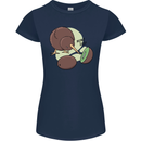 Funny Kiwi Fruit Bird Mom Dad Womens Petite Cut T-Shirt Navy Blue