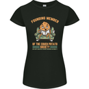 Funny Lazy Couch Potato Watchng TV & Movies Womens Petite Cut T-Shirt Black