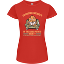 Funny Lazy Couch Potato Watchng TV & Movies Womens Petite Cut T-Shirt Red