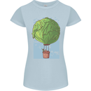 Funny Lettuce Hot Air Balloon Womens Petite Cut T-Shirt Light Blue