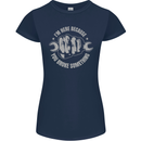 Funny Mechanic You Broke Something Womens Petite Cut T-Shirt Navy Blue