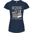 Funny Mechanic in Training Womens Petite Cut T-Shirt Navy Blue