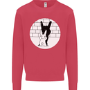 Funny Rock n Roll Salute Rabbit Silhouette Mens Sweatshirt Jumper Heliconia