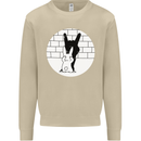 Funny Rock n Roll Salute Rabbit Silhouette Mens Sweatshirt Jumper Sand