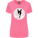 Funny Rock n Roll Salute Rabbit Silhouette Womens Wider Cut T-Shirt Azalea