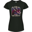 Funny Role Playing Games RPG Side Quests Womens Petite Cut T-Shirt Black