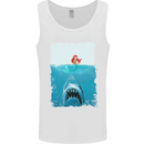 Funny Shark Parody Scuba Diving Fishing Mens Vest Tank Top White