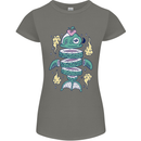 Funny Sliced Sushi Fish Fishing Fisherman Womens Petite Cut T-Shirt Charcoal