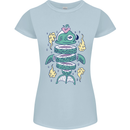 Funny Sliced Sushi Fish Fishing Fisherman Womens Petite Cut T-Shirt Light Blue
