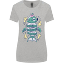 Funny Sliced Sushi Fish Fishing Fisherman Womens Wider Cut T-Shirt Sports Grey
