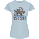 Funny Sloth Yoga Womens Petite Cut T-Shirt Light Blue