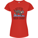 Funny Sloth Yoga Womens Petite Cut T-Shirt Red