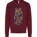 Funny Steampunk Pirate Owl Mens Sweatshirt Jumper Maroon
