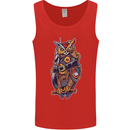 Funny Steampunk Pirate Owl Mens Vest Tank Top Red