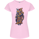 Funny Steampunk Pirate Owl Womens Petite Cut T-Shirt Light Pink