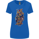 Funny Steampunk Pirate Owl Womens Wider Cut T-Shirt Royal Blue