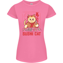 Funny Sushi Cat Food Fish Chef Japan Womens Petite Cut T-Shirt Azalea