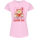 Funny Sushi Cat Food Fish Chef Japan Womens Petite Cut T-Shirt Light Pink