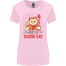 Funny Sushi Cat Food Fish Chef Japan Womens Wider Cut T-Shirt Light Pink