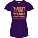 Funny T-Rex Dinosaur Womens Petite Cut T-Shirt Purple
