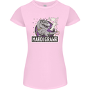 Funny T-Rex Mardi Gras Grawr Dinosaur Womens Petite Cut T-Shirt Light Pink