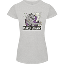 Funny T-Rex Mardi Gras Grawr Dinosaur Womens Petite Cut T-Shirt Sports Grey