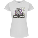 Funny T-Rex Mardi Gras Grawr Dinosaur Womens Petite Cut T-Shirt White