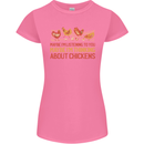 Funny Thinking About Chickens Farm Farmer Womens Petite Cut T-Shirt Azalea