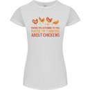 Funny Thinking About Chickens Farm Farmer Womens Petite Cut T-Shirt White