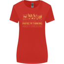Funny Thinking About Chickens Farm Farmer Womens Wider Cut T-Shirt Red