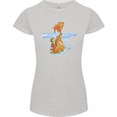 Funny Tiger Cat Reflection Womens Petite Cut T-Shirt Sports Grey