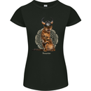 Funny Viking Cat The Vanquisher Womens Petite Cut T-Shirt Black
