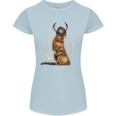 Funny Viking Cat The Vanquisher Womens Petite Cut T-Shirt Light Blue