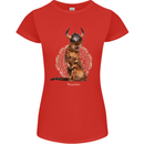 Funny Viking Cat The Vanquisher Womens Petite Cut T-Shirt Red
