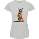 Funny Viking Cat The Vanquisher Womens Petite Cut T-Shirt Sports Grey