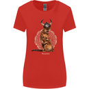 Funny Viking Cat The Vanquisher Womens Wider Cut T-Shirt Red